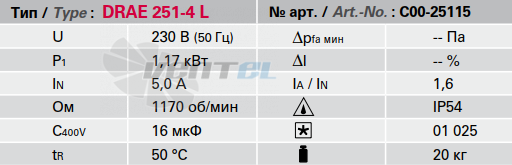 Rosenberg DRAE 251-4 L - описание, технические характеристики, графики